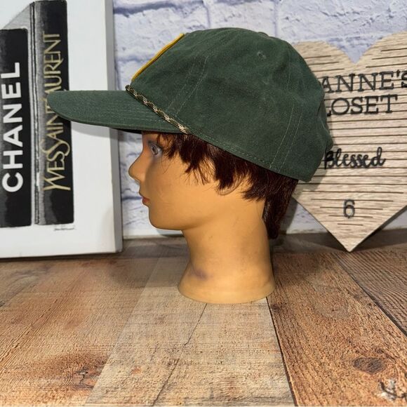 Smokey The Bear Hat Adult Snapback Green Baseball Cap Rope Patch 5 Panel - Picture 3 of 9